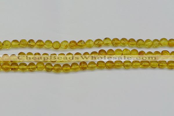 CAR551 15.5 inches 6mm - 7mm round natural amber beads wholesale