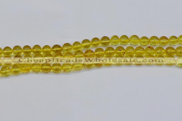 CAR556 15.5 inches 6mm - 7mm round natural amber beads wholesale