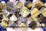 CARV09 15 inches 17mm – 18mm carved flower yellow tiger eye beads