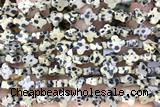 CARV22 15 inches 8mm carved flower dalmatian jasper gemstone beads