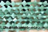 CARV23 15 inches 8mm carved flower dalmatian green aventurine beads