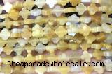 CARV30 15 inches 8mm carved flower yellow jade gemstone beads