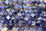 CARV32 15 inches 8mm carved flower blue aventurine gemstone beads