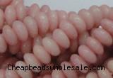 CAS09 15.5 inches 5*10mm rondelle pink angel skin gemstone beads