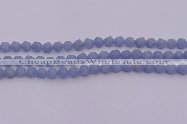 CAS211 15.5 inches 8mm faceted nuggets blue angel skin gemstone beads