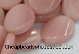 CAS28 15.5 inches 18*25mm twisted oval pink angel skin gemstone beads