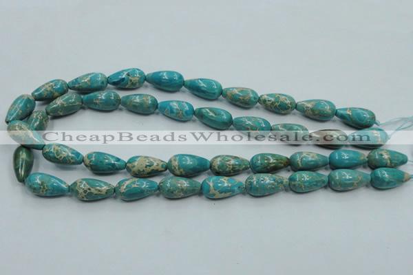 CAT06 15.5 inches 10*20mm teardrop natural aqua terra jasper beads