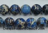 CAT213 15.5 inches 12mm round dyed natural aqua terra jasper beads