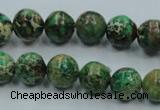 CAT221 15.5 inches 14mm round dyed natural aqua terra jasper beads