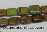 CAT5039 15.5 inches 6*8mm rectangle natural aqua terra jasper beads