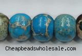 CAT64 15.5 inches 15*18mm rondelle dyed natural aqua terra jasper beads