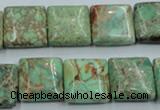 CAT68 15.5 inches 16*16mm square dyed natural aqua terra jasper beads