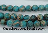 CAT75 15.5 inches 8mm round dyed natural aqua terra jasper beads