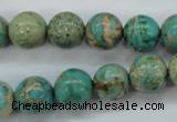 CAT76 15.5 inches 12mm round dyed natural aqua terra jasper beads