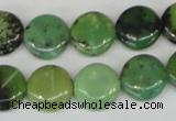 CAU38 15.5 inches 14mm flat round australia chrysoprase beads wholesale