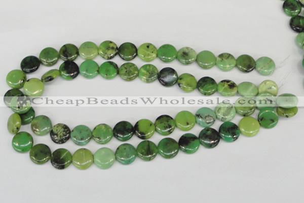 CAU38 15.5 inches 14mm flat round australia chrysoprase beads wholesale