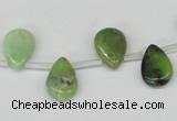 CAU42 10*14mm top-drilled flat teardrop australia chrysoprase beads