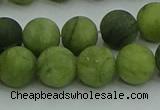 CAU512 15.5 inches 8mm round matte Chinese chrysoprase beads