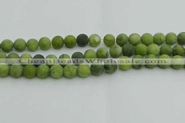 CAU513 15.5 inches 10mm round matte Chinese chrysoprase beads