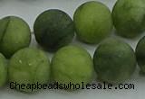 CAU514 15.5 inches 12mm round matte Chinese chrysoprase beads