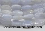 CBC08 15.5 inches 8*12mm oval blue chalcedony beads wholesale