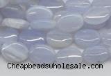 CBC09 15.5 inches 10*14mm oval blue chalcedony beads wholesale