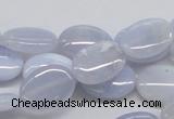 CBC10 15.5 inches 13*18mm oval blue chalcedony beads wholesale