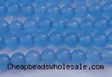 CBC251 15.5 inches 6mm A grade round ocean blue chalcedony beads