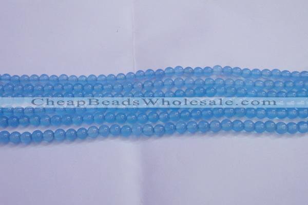 CBC251 15.5 inches 6mm A grade round ocean blue chalcedony beads