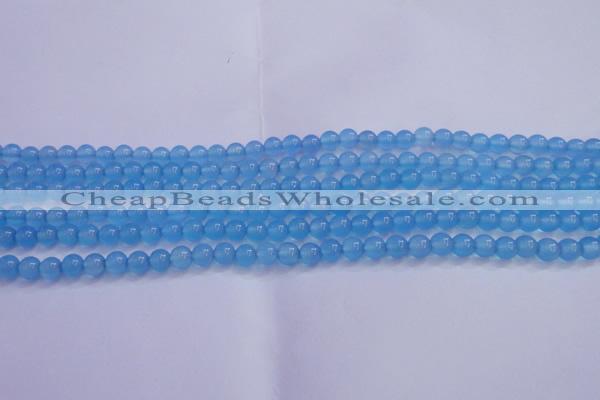 CBC261 15.5 inches 6mm AA grade round ocean blue chalcedony beads