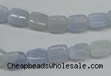 CBC38 15.5 inches 8*10mm rectangle blue chalcedony beads wholesale