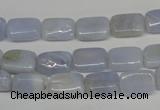 CBC39 15.5 inches 8*12mm rectangle blue chalcedony beads wholesale