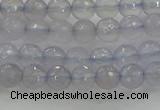 CBC435 15.5 inches 6mm faceted round purple chalcedony beads