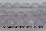 CBC436 15.5 inches 8mm faceted round purple chalcedony beads