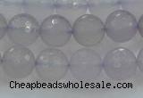 CBC437 15.5 inches 10mm faceted round purple chalcedony beads