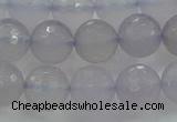 CBC438 15.5 inches 12mm faceted round purple chalcedony beads