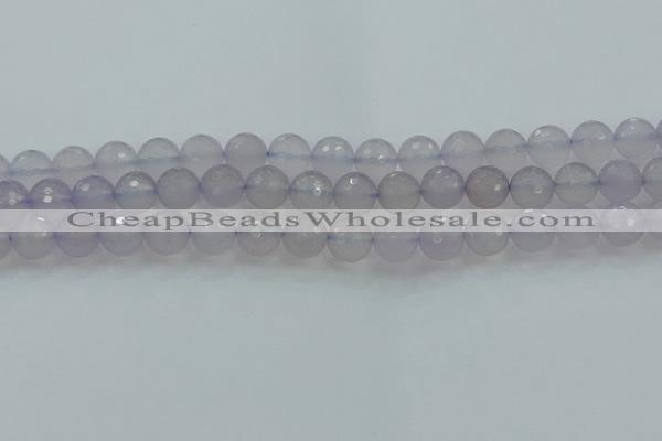 CBC438 15.5 inches 12mm faceted round purple chalcedony beads