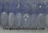 CBC448 15.5 inches 7*12mm faceted rondelle blue chalcedony beads