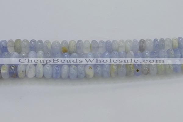 CBC472 15.5 inches 6*10mm rondelle blue chalcedony beads