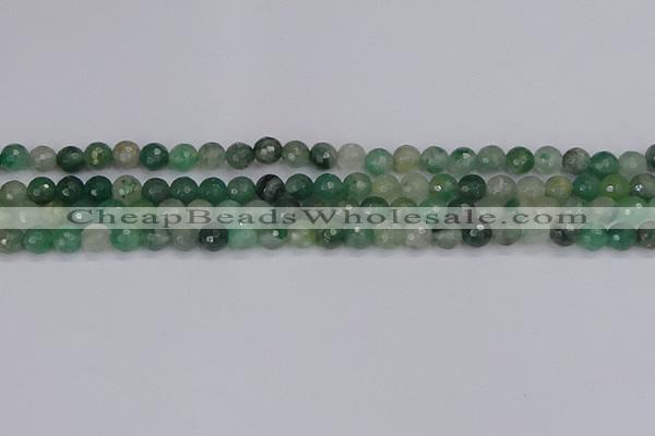 CBC700 15.5 inches 4mm faceted round African green chalcedony beads