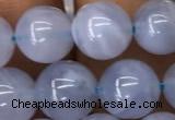 CBC720 15.5 inches 8mm round blue chalcedony gemstone beads