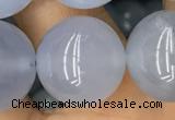 CBC737 15.5 inches 18mm round blue chalcedony beads wholesale