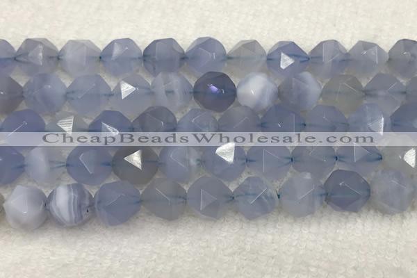 CBC744 15.5 inches 14mm faceted nuggets blue chalcedony beads