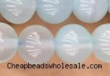 CBC810 15.5 inches 8mm round blue chalcedony gemstone beads