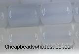 CBC830 15.5 inches 10*14mm tube blue chalcedony gemstone beads