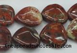 CBD01 15.5 inches 20*20mm heart brecciated jasper gemstone beads