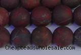 CBD364 15.5 inches 12mm round matte poppy jasper beads wholesale