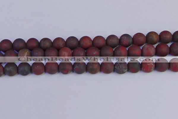 CBD365 15.5 inches 14mm round matte poppy jasper beads wholesale