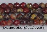 CBD368 15.5 inches 4mm faceted round brecciated jasper beads