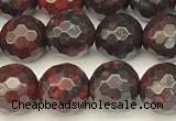 CBD391 15 inches 8mm faceted round brecciated jasper beads